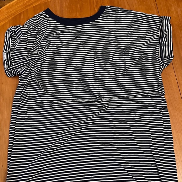 GAP Dresses & Skirts - NWT Gap Rolled Sleeve T-Shirt Dress in Light Blue and White Stripe